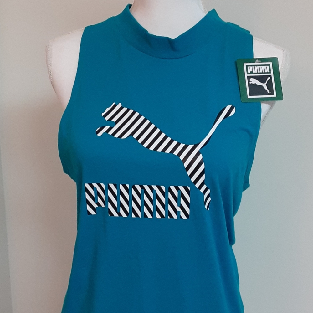 Blue striped PUMA tank top